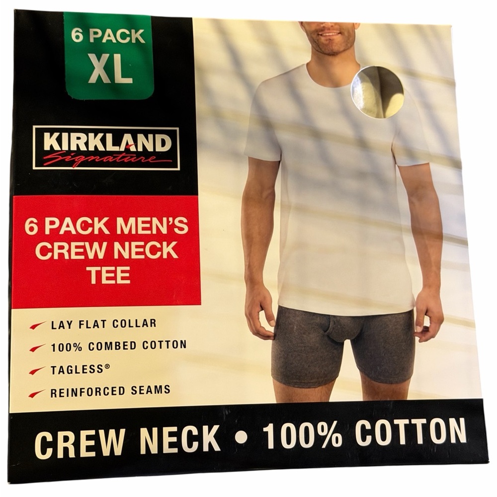 Kirkland Signature Men's Crew Neck Tee 6-Pack - White (XL)